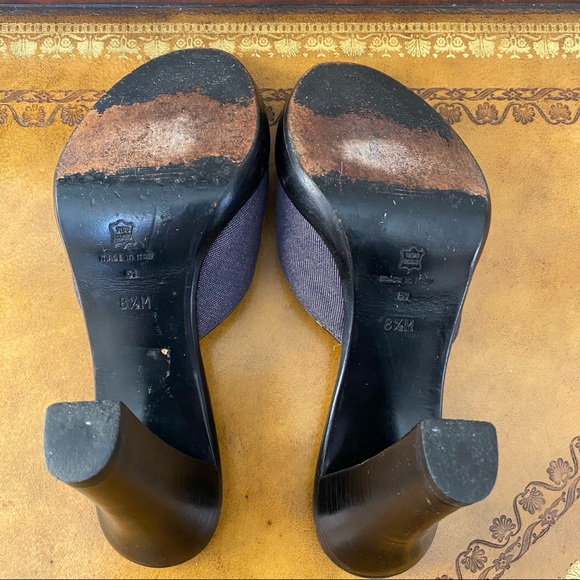 Via Spiga Made in Italy Mules Slip On Y2K Leather Heels - Picture 5 of 6